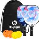 niupipo Pickleball Paddles Set of 2/4, USAPA Approved Lightweight Pickleball Rackets, Durable Fiberglass Surface with Polypropylene Honeycomb Core, Cushion Grip and Carry Bag (white)