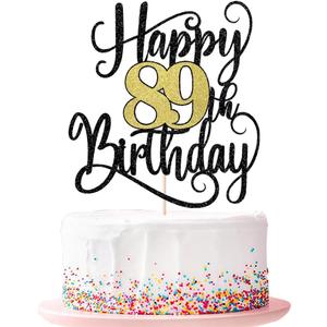 happy 89th birthday cake topper,89 birthday party cake decorations