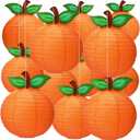 Riakrum 12 Pcs Little Cutie Baby Shower Orange Decorations Paper Lanterns Hanging Orange Party Decor for Tangerine Clementine Birthday Supplies