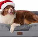 Bedsure Orthopedic Dog Beds Large Sized Dog - Washable Large Dog Cat Bed Waterproof, Comfort Dogs Couch Sofa with Washable Removable Cover, Pet Bed with Nonskid Bottom, Grey, 35"