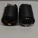 YDES 2.5 Inch Inlet Set of Carbon Fiber Car Exhaust Tips Fit for 2.5 Inch 63mm Exhaust Pipe BLack