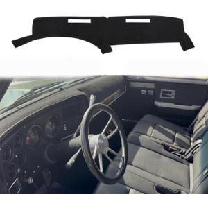 Dash Cover Mat Custom Fit for 1973-1980 Chevy Chevrolet C10 C20 C30 K10 K20 K30 Suburban K5 Blazer Pickup,GMC Jimmy C/K 15 25 35 1500 2500 Suburban Sierra,Dashboard Pad Carpet(73-80 Black)