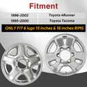 4PCS Wheel Center Hub Caps Compatible with 4Runner 1996-2002, Tacoma 1995-2000 6 Lugs 15" & 16" Rims Replace#: 42603-04030