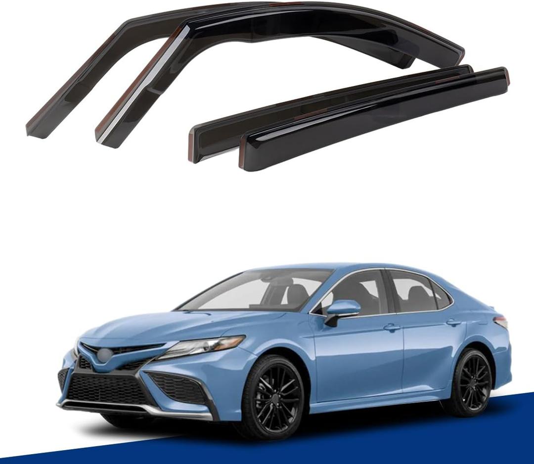 in-Channel Window Visors Compatible with 2018-2024 Toyota Camry SedanRain Guards Sun Shields Window Deflector Wind Vent Visors4PCS
