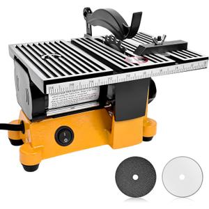 4" Mini Table Saw, 60W 110V Portable Miter Saw Table Saw Bench Electric Cutting Machine for DIY Handmade Woodworking Crafts, with 3 Blades