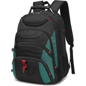 Boavan Laptop Backpack for men, 17.3 inch Laptop Bag with USB Port, Waterproof Travel Work Backpack Purse, Anti-Theft Teacher Nurse Doctor Casual Bookbags Office Business backpackBlack&Deep Juniper