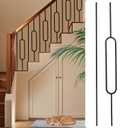 10 Pack Wrought Iron Balusters CXRCY Balusters for Staircase Interior -Metal Stair Decorative Balusters Hollow Black (5 Oval & 5 Straight)