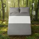 Grounding Sheets,10% Pure Silver Fiber+90% Organic Cotton, Half Grounded Fitted Sheet,One Size Fit All Bed. (24'' x 110'', White)
