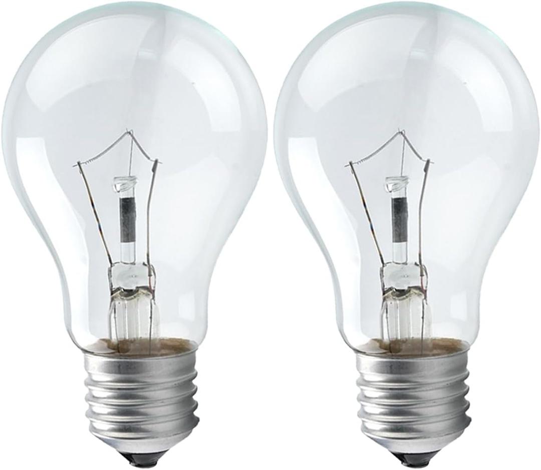 100 Watt Clear Incandescent Light Bulb, A19 Incandescent Bulb Light Bulb, 110-130V,2700K Soft White Dimmable, E26 Medium Base - 2 Count