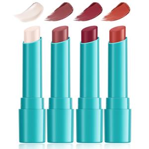 4 Pcs Lip Tint Hydrating, Moisturizing Tinted Lip Balm, Long-Lasting Waterproof Lip Gloss Lipstick Set, Natural Lip Moisturizer with Vitamin E, Non-Stick Cup Lip Tint Stain (01#)