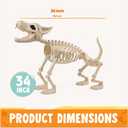 JOYIN Howling Wolf Skeletons Halloween Decorations 34” Skeleton Dog with Red LED Eyes, Auto-Chin Opening and Closing, Movable Posable Joints Animal Skeleton for Outdoor Indoor Garden Graveyard Decor