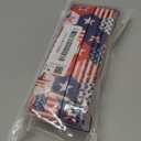 40 Pcs Patriotic Quilting Fabric Roll 2.6 x 40'' Memorial Day American Flag Precut Strips for Quilting 4th of July Red Blue White Retro Roll up Patchwork Fabric for Patriotism Sewing DIY Craft Decor
