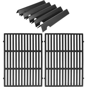 17" Flavorizer Bars 66795 and 18.75" Cast Iron Grill Grates 66095 Combo for Weber Genesis II LX 300 Series,Genesis II E/S 310/315 / 325/330 / 335 Grill Grate Flavor Bars Set for Weber 66802 66032