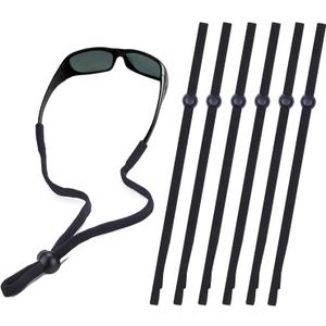 SHINKODA Sunglass Strap, Sports Glasses Band, Adjustable Sun Glasses Cord Lanyard Neck Holders for Men Women Kids, Multipack, Black