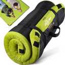 3 Inch Memory Foam Camping Mattress, Dual Layer Thick Sleeping Camp Pad for Car Tent Cot, Roll-Up Portable Glamping Floor Bed for Guests Sleepover (Full: 75*54*3", Avocado Green)