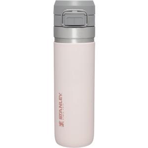 Stanley Quick Flip GO Water Bottle 24 oz | Push Button Lid | Leakproof and Packable for Travel and Sports | Insulated Stainless Steel | BPA-Free | Rose Quartz