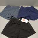 BIG ELEPHANT 3 Pcs Girls Athletic Shorts with Liner, Quick Dry Sports Shorts with Zipper Pockets for Running, Soccer, Cycling
 Size XS