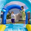 Outfunny Bounce House with Slide, Inflatable Bouncy House for Kids 3-12 w/Ball Pit, Outdoor & Indoor, Bounce Area 8'x8', Capacity 400 lb - Blue