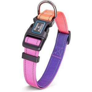 Roses&Poetry Reflective Dog Collar with Gradient Mistyrose, Adjustable Durable Pet Collars for Small Medium Large Dogs (Mistyrose-XS)