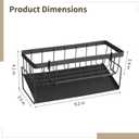 Kitchen Sink Caddy Organizer with Rag Holder,Self-Draining Sponge Holder for Countertop Soap Dispenser Organizers Storage Kitchen Decor and Accessories