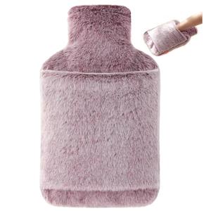 samply Hot Water Bottle with Cover - 2L Hot Water Bag with Hand Pocket, for Hand Feet Warmer, Pink