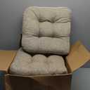 downluxe Chair Cushions for Dining Chairs 4 Pack, Tufted Indoor Chair Pads with Non-Slip Bottom, U-Shaped Kitchen Chair Cushions, 17"x17"x4", Khaki