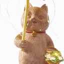 RM ROOMERS Cat Garden Decor with Lights Outdoor Solar Cat Statue Decor for Yard Porchm Lover Gifts for Women Lights Gardening Housewarming Retirement Lawn Ornaments (Brown and Yellow)