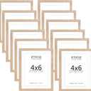 KTKDE MDF Wood Picture Frame 4x6 with Mat for 3.5x5 Black Wood Photo Frames Set of 12 , High Definition Glass Frame, Wood Frame Tabletop and Wall Mounting Horizontal or Vertical Display Photo Frame