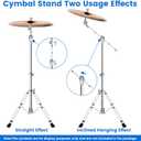 polar lights Cymbal Stand, Adjustable Cymbal Stand for Drum Hardware Percussion Mount Holder Gear Set Drum Hardware Set for Mounting Crash, Ride, Splash Cymbals, Double Braced Legs with Rubber Feet