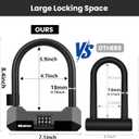 NDakter Bike Locks Heavy Duty Anti Theft, 18mm Bicycle Combo U Lock, 4-Digit Resettable Combination Lock with 5FT Steel Cable and Bracket, for Electric Scooter, Ebike, Motorcycle (Gray)