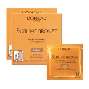 L'Oreal Paris Sublime Bronze Self Tanning Towelettes, Streak-Free, Natural Looking Tan, 6 ct (6 Count (Pack of 1))