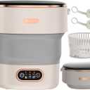 Travel Washing Machine，Portable Washer，mini Wash Machine，Folding Washing Machine with 3 Modes for Deep Cleaning of Underwear、Folding Washing Machine Suitable for rv, Dormitory(Gray)