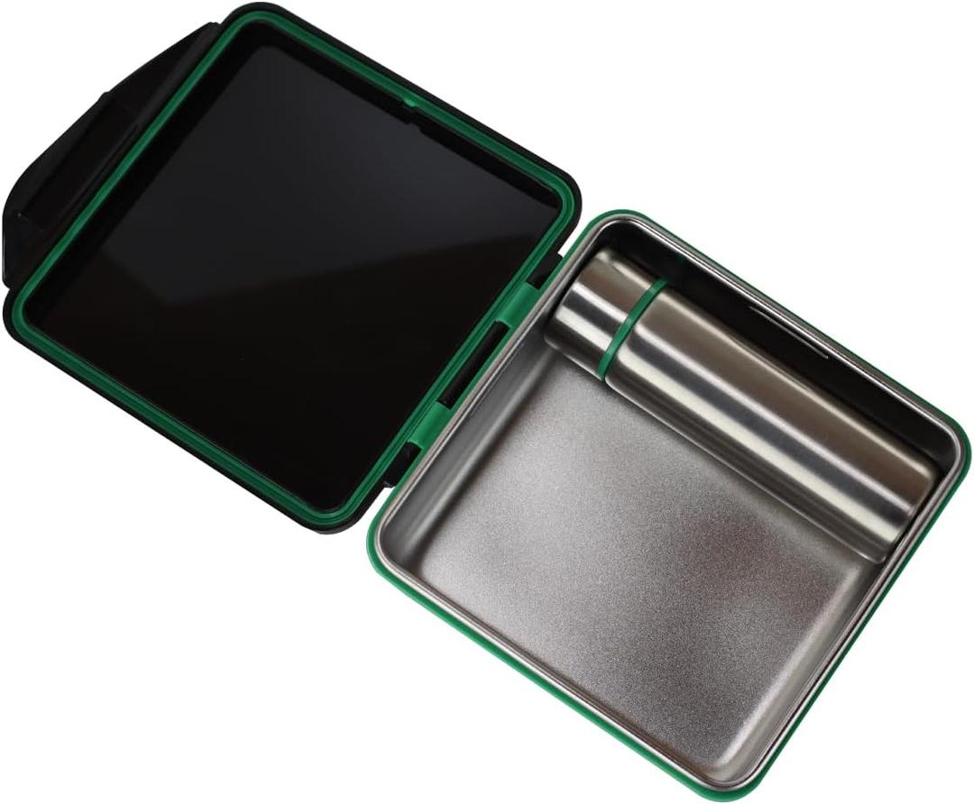 New Wave Enviro Safe Snacker, Stainless Steel Food Container, BPA Free, Stackable and Cabinet Friendly, Black, Small Size, 23oz. Capacity (Large)