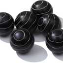 Set of 6 Decorative Orbs for Bowls and Vases - Circle Pattern - Resin Round Sphere Balls for Living, Dining Room Coffee Table Centerpiece Home Decor