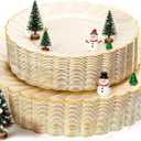 YOUBET 60PCS Ivory Scalloped Plastic Plates - Hard Craem and Gold Fancy Disposable Plates include 30 Gold Dinner Plate, 30 Dessert Plate for Party, Wedding