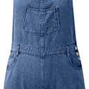 Denim Overalls for Women Loose Fit Casual Adjustable Straps Jean Overalls Shorts Racer Back Bib Shortalls with Pocket M Dark Blue