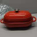 Premium Enameled Cast Iron Dutch Oven for Bread Baking | Non-Stick 2QT Oval Bread Oven with Lid | Perfect for Sourdough, Loaf, and Artisan Baking (Oval Red, 5 QT)