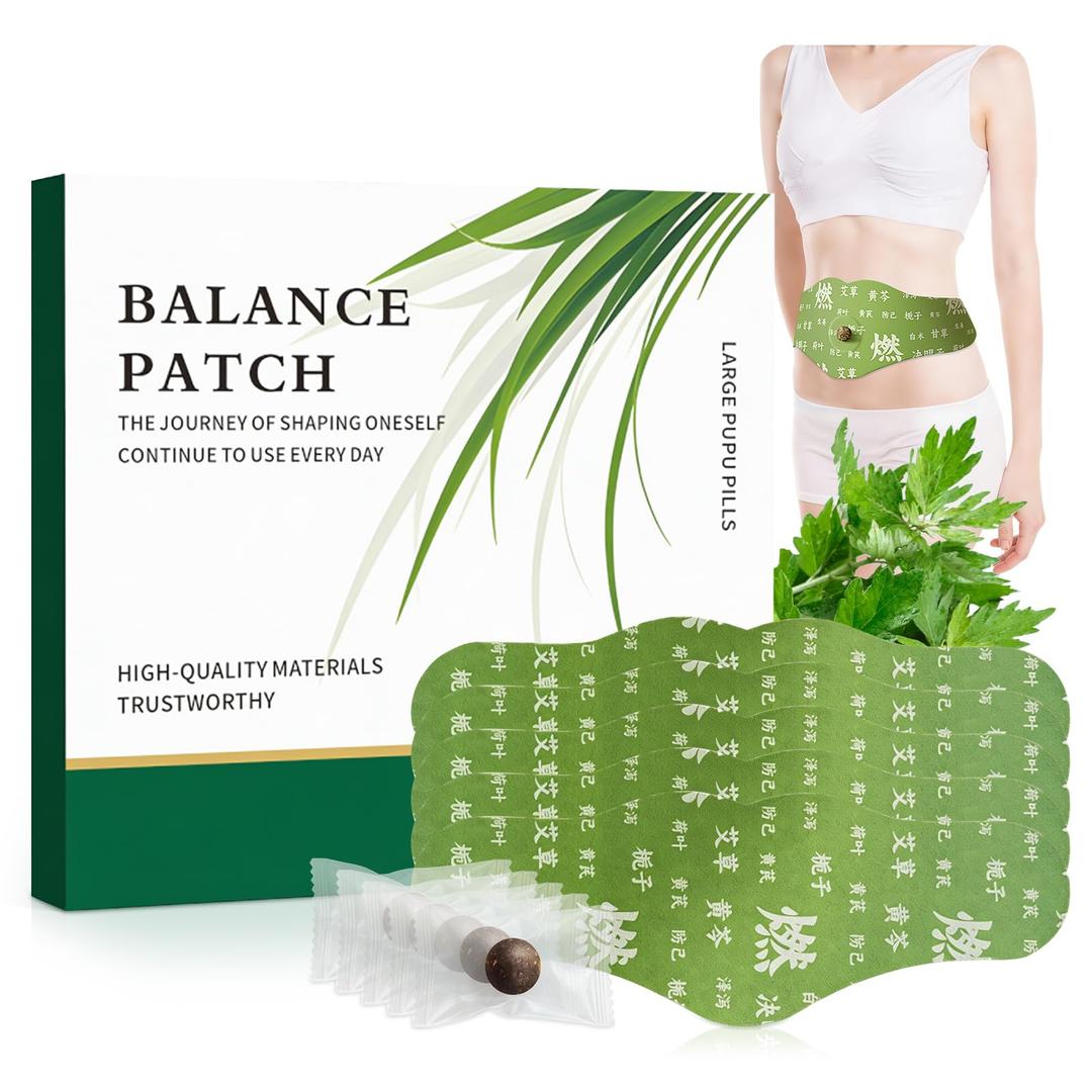 KOAVDMT Balance Patch Herbal Patch Pad Balance, 2026 New Mugwort Herbal Navel Patches, Supporting Reduced Bloating Appearance, Comfortable Adhesive Design, Gentle Formula for All Skin(2 Box 10 Piece)