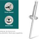 50Pcs Tri-Fold Aluminum Blind Rivets,Tri Grip Exploding Assortment Bulb Style Pop Rivets for Automotive, Soft or Plastic Materials (Silver, 3/16"x1")