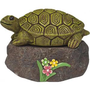 Hide a Key Outside Waterproof Key Hiders Safe Storage Lock Box For Outdoor Yard Garden Statues Rock Indoor Decoration Large Size Design House Spare Holder Turtle (Yellow)