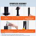 VEVOR 41" Glass Railing Post - Stainless Steel Balustrade Bracket for 3/8"-1/2" Tempered Glass, Deck Balcony Stair