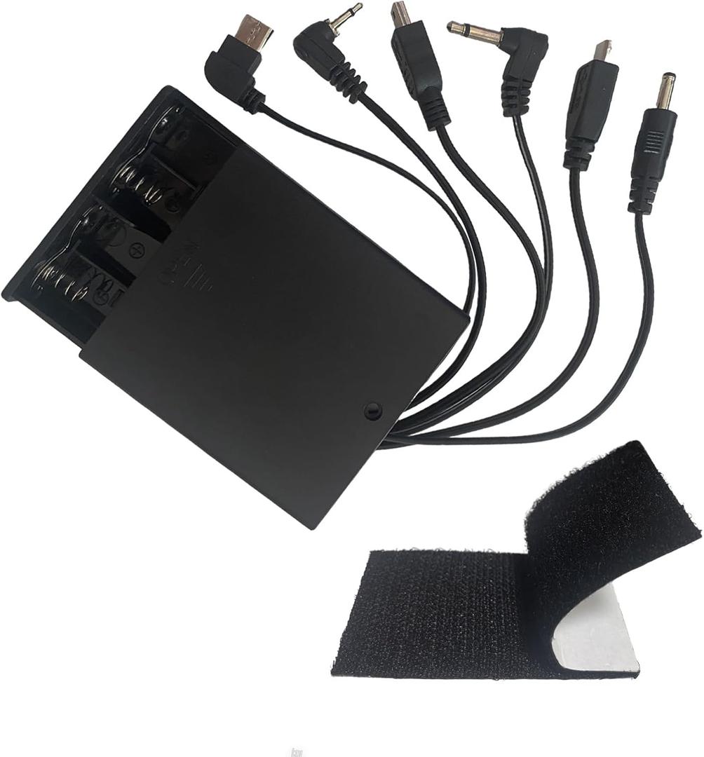 DC 6V Batter Pack with 6 Kind Jacks for Cabinet Safes, Safe Box, Electronic Cabinet Lock, Toys