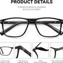 Bifocal Reading Glasses Men Women - Blue Light Computer Readers Progressive Clear Top Wide Frame Cheaters Eyeglasses (Black & Gunmetal)