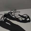 SHENHE Women's Criss Cross Strappy Wrap Crop Top Long Sleeve Halter Sexy Going Out Tshirt (Black)