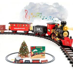 AuroTops Christmas Train Sets for Around The Tree,Kids Train Set Steam Trains for Boys Girls,Sounds & Lights, for Kids 4 5 6 7 8 + Years Party Favors Party Decorations