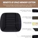 MYFAMIREA Car Seat Cushion Pad 1.2" Thick Comfort Seat Protector for Car Driver Seat Office Chair Home Use Memory Foam Seat Cushion with Non Slip Bottom, 20'' x 18.5'', Black, 20 IN x 18.5 IN x 1.2 IN