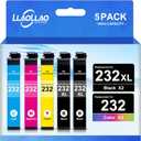 Remanufactured Ink Cartridges Replacement for Epson 232XL Ink Cartridge Combo Pack 2 Black 1 Cyan 1 Magenta 1 Yellow