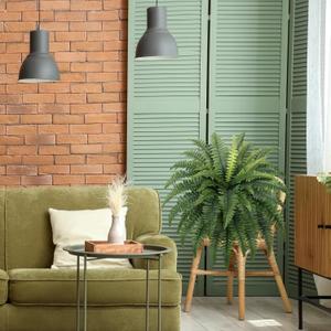 FOREST PRINCE 35" Ferns Artificial Bush Plants Large, 1 Artificial Boston Ferns with 39 Fronds for Outdoors Home Decor