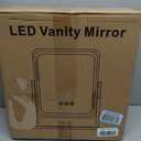 Vanity Mirror with Lights, Height-Adjustable & 360 Rotation, 1/10X Magnification, Three Color Lighting Modes, Makeup Mirror Smart Touch Control, Large Vanity Desk Mirror (17.5in,White)