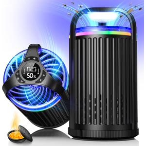 Fruit Fly Traps for Indoors, 2025 New Gnat Traps for House Indoor with UV&Blue Bug Light, Bug Zapper Flying Insect Trap for Fruit Flies, Gnats,Plants Moths with 10 PCS Refill-Black